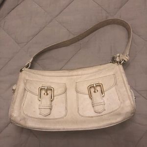 Dooney and Bourke ivory ostrich clutch bag